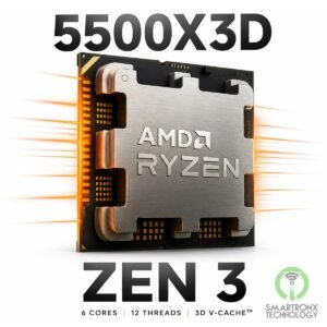 AMD RYZEN 5 5500X3D 6-Core 3.0 GHz (4.0 GHz Max Boost) 96MB Cache AM4 Desktop Pr