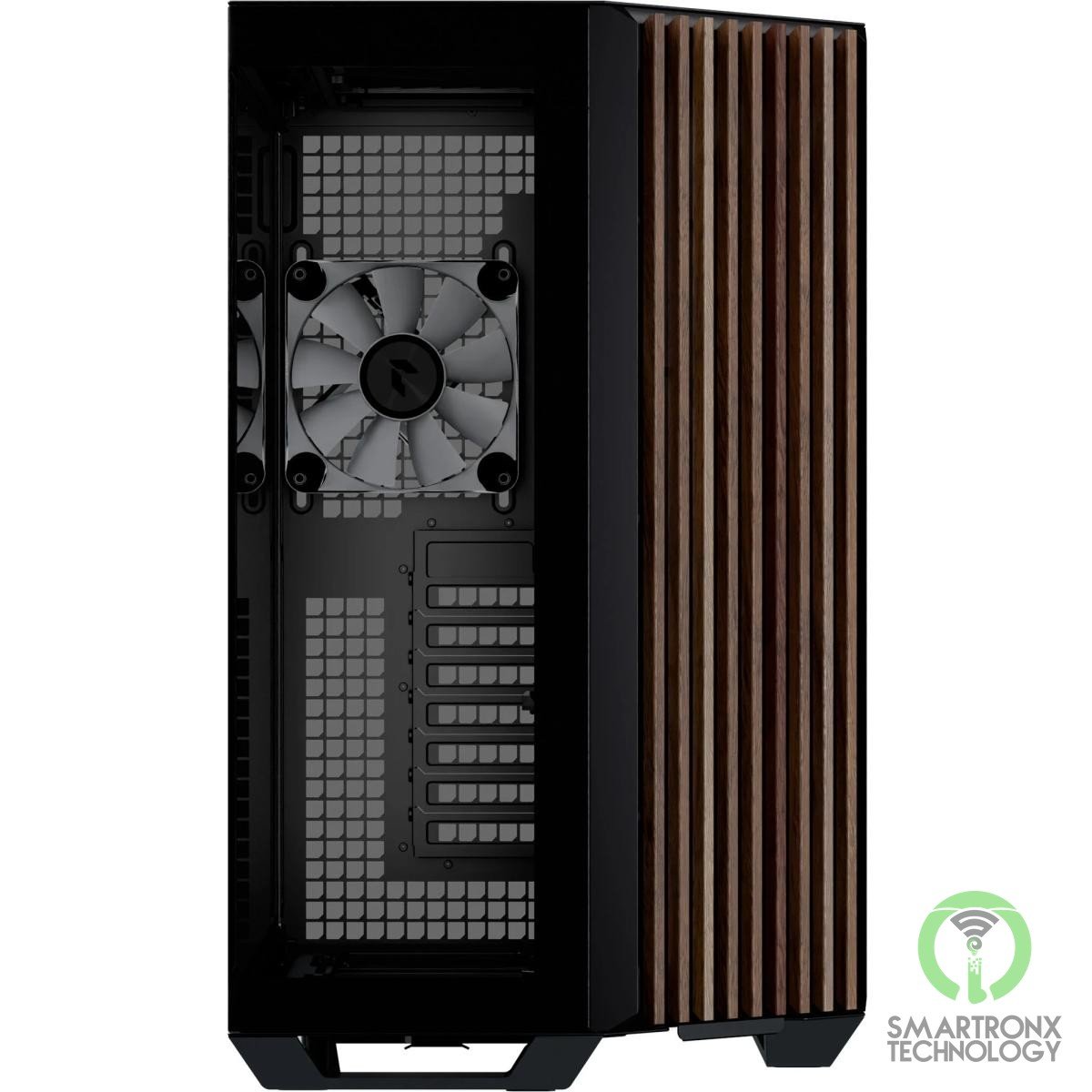 APNX V1 (Black/Wood) Dual Chamber Panoramic 2 Glasses Design ATX Mid Tower Mesh
