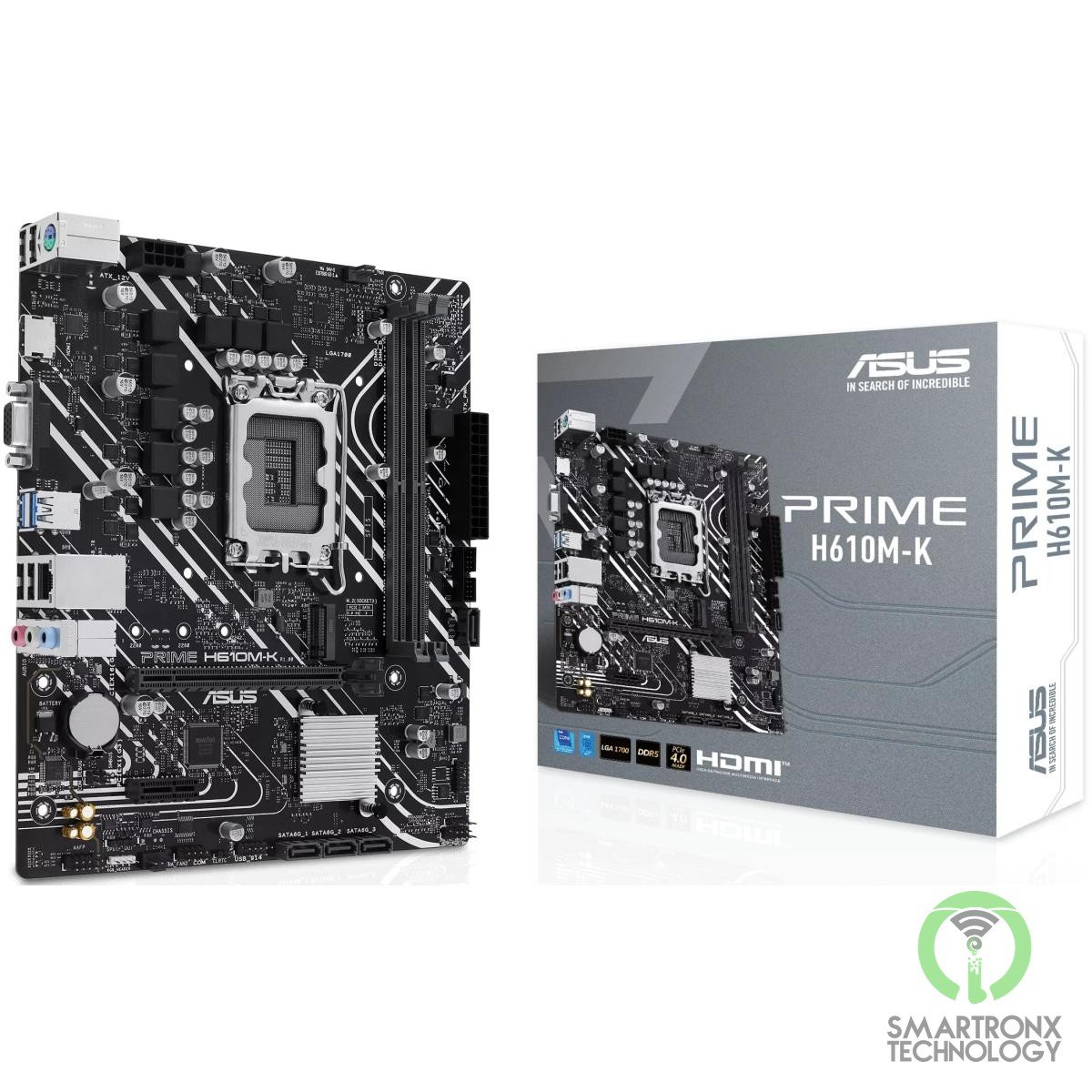 ASUS PRIME H610M-K DDR5 LGA 1700, Intel 14th 13th 12th M.2, PCIe 4.0 ,USB 3.2 Ge