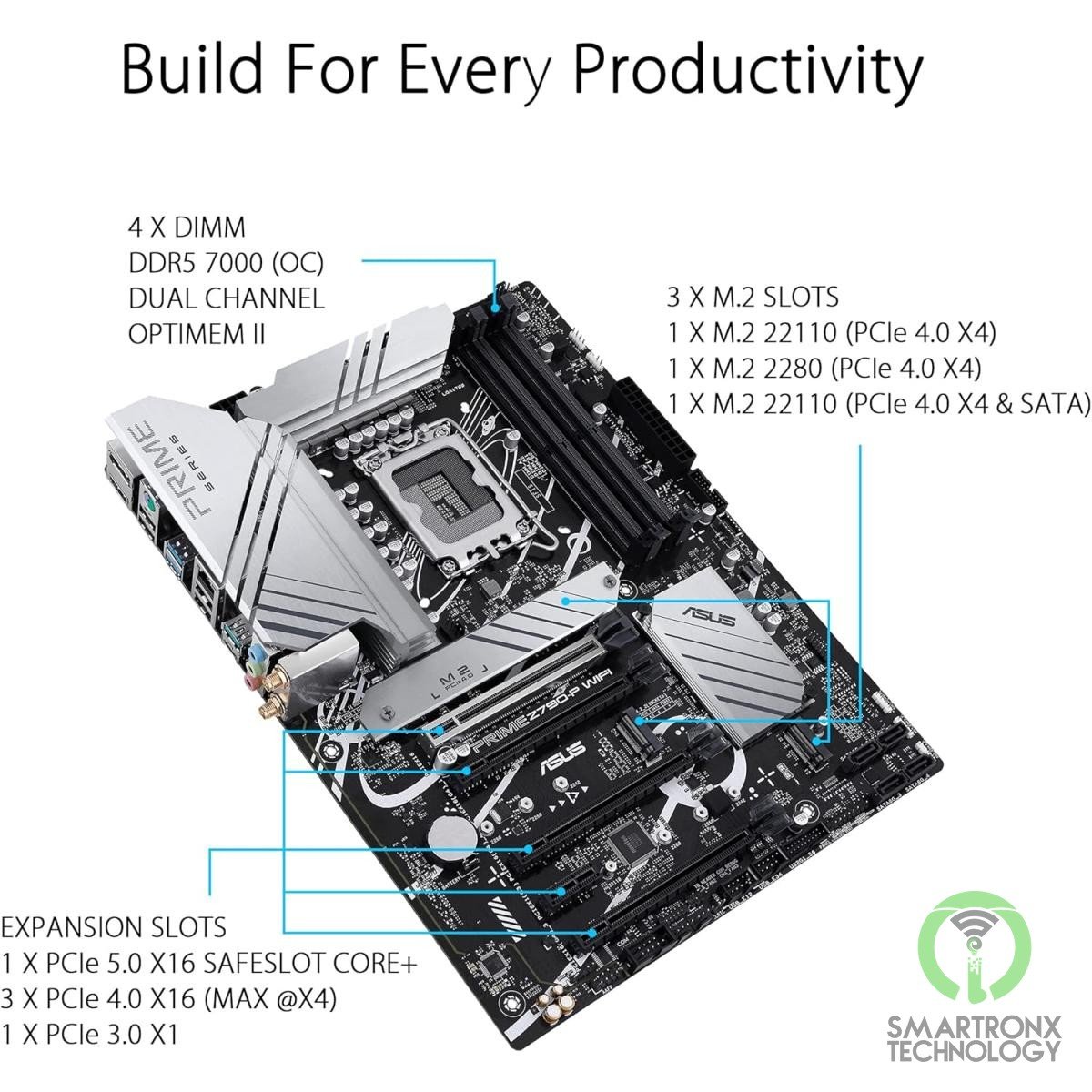 ASUS Prime Z790-P Wi-Fi 6, Intel 14th 13th 12th Series, LGA 1700/DDR5/PCIe 5.0/3