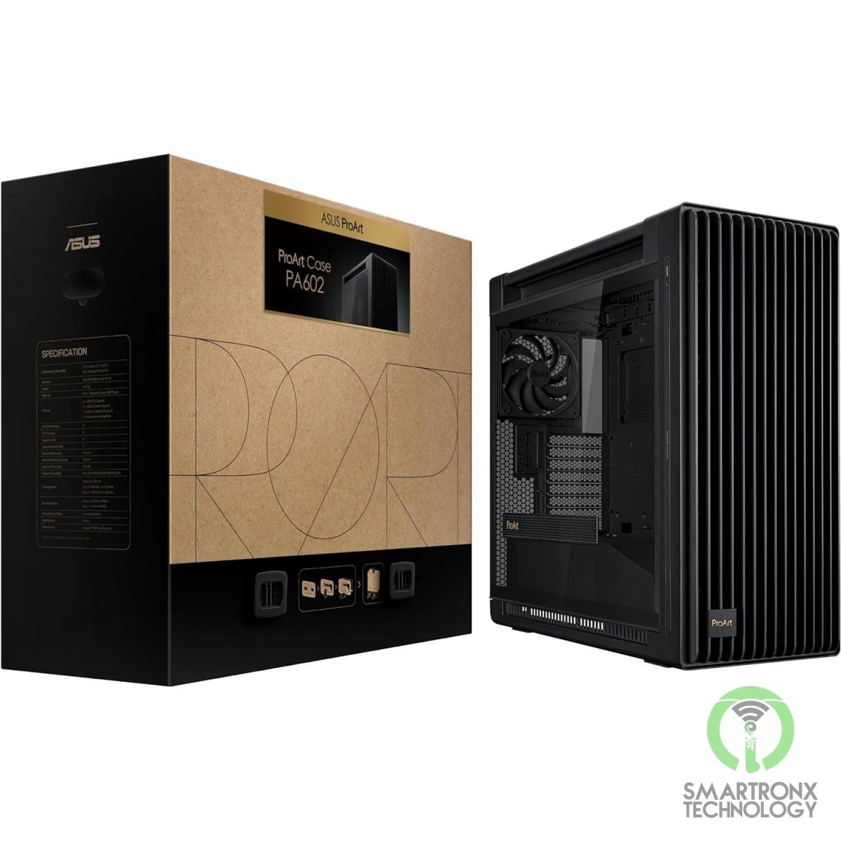 ASUS ProArt PA602 E-ATX Case 420mm Radiator Support Dual 200mm Built-in Fans Fro