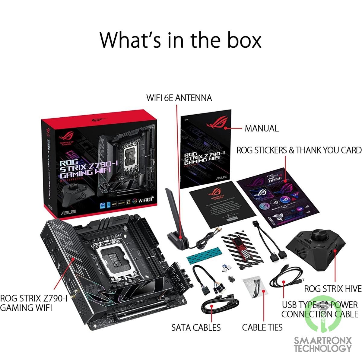 ASUS ROG Strix Z790-I WiFi 6E LGA 1700 Intel Z790 mini-ITX Gaming Motherboard Th