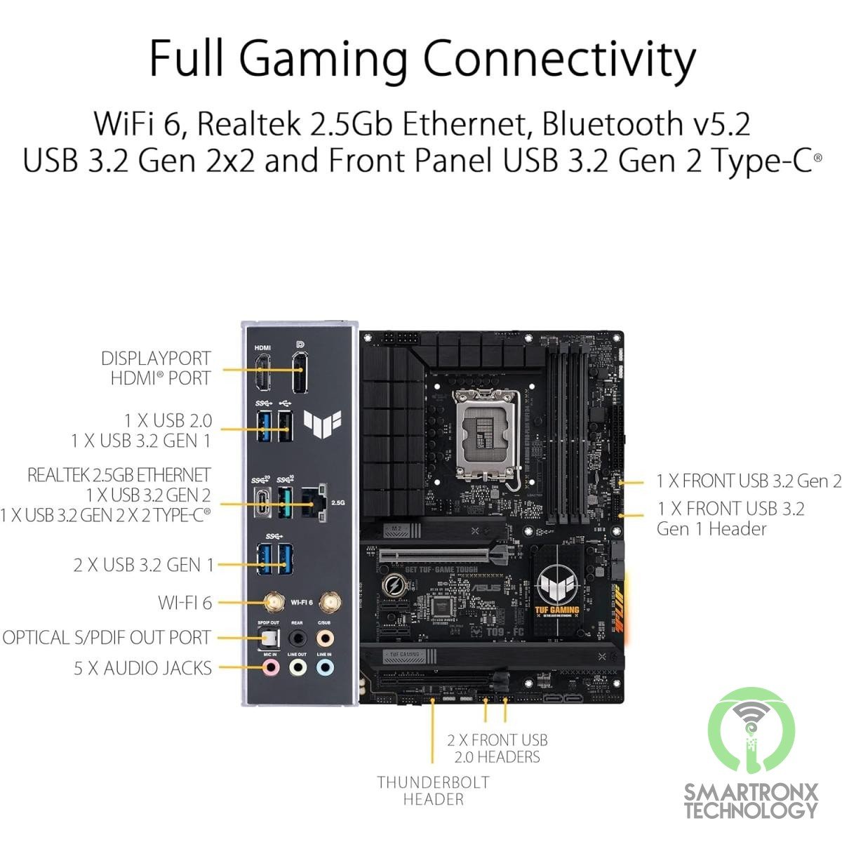 ASUS TUF GAMING B760-PLUS WIFI DDR5 Intel B760 LGA 1700 ATX PCIe 5.0 3x PCIe 4.0