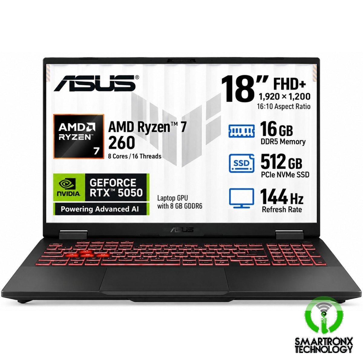 ASUS TUF Gaming F18 (2025) FA808UH NEW AMD Ryzen 7 260 8-Cores w/ Nvidia RTX 505