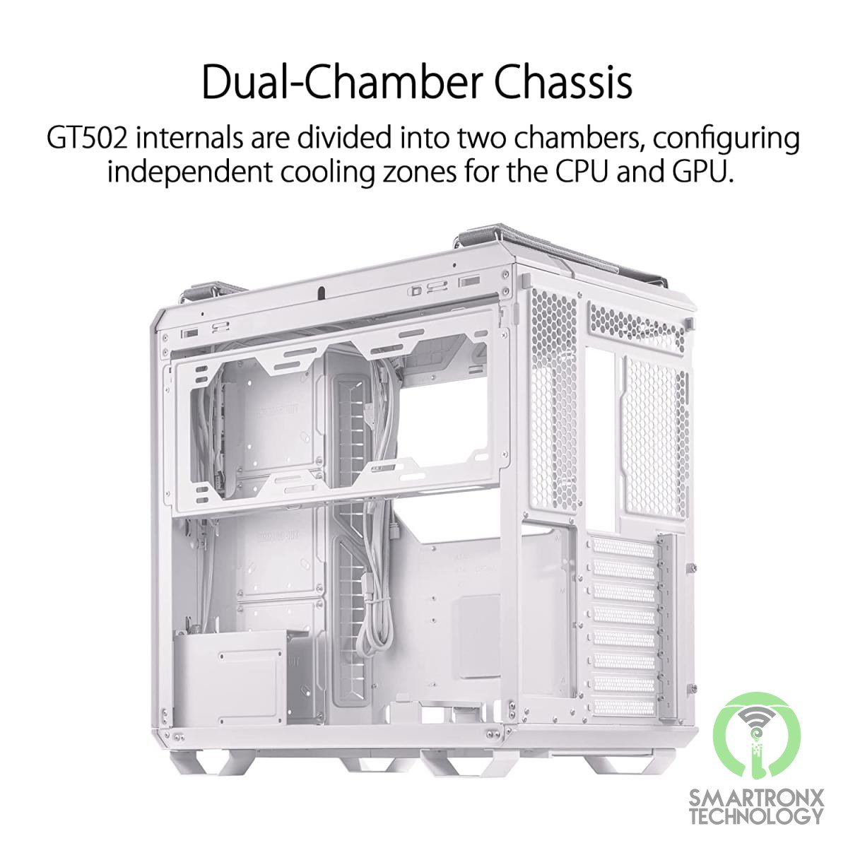 ASUS TUF GT502 Mid Tower Dual Chamber Design Independent Cooling Zones for The C