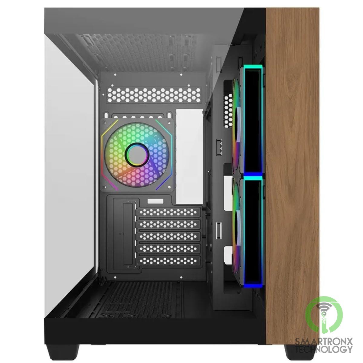 Cooler Master Elite 481 Wood (Black) Micro ATX ARGB Mid Tower Tempered Glass + W