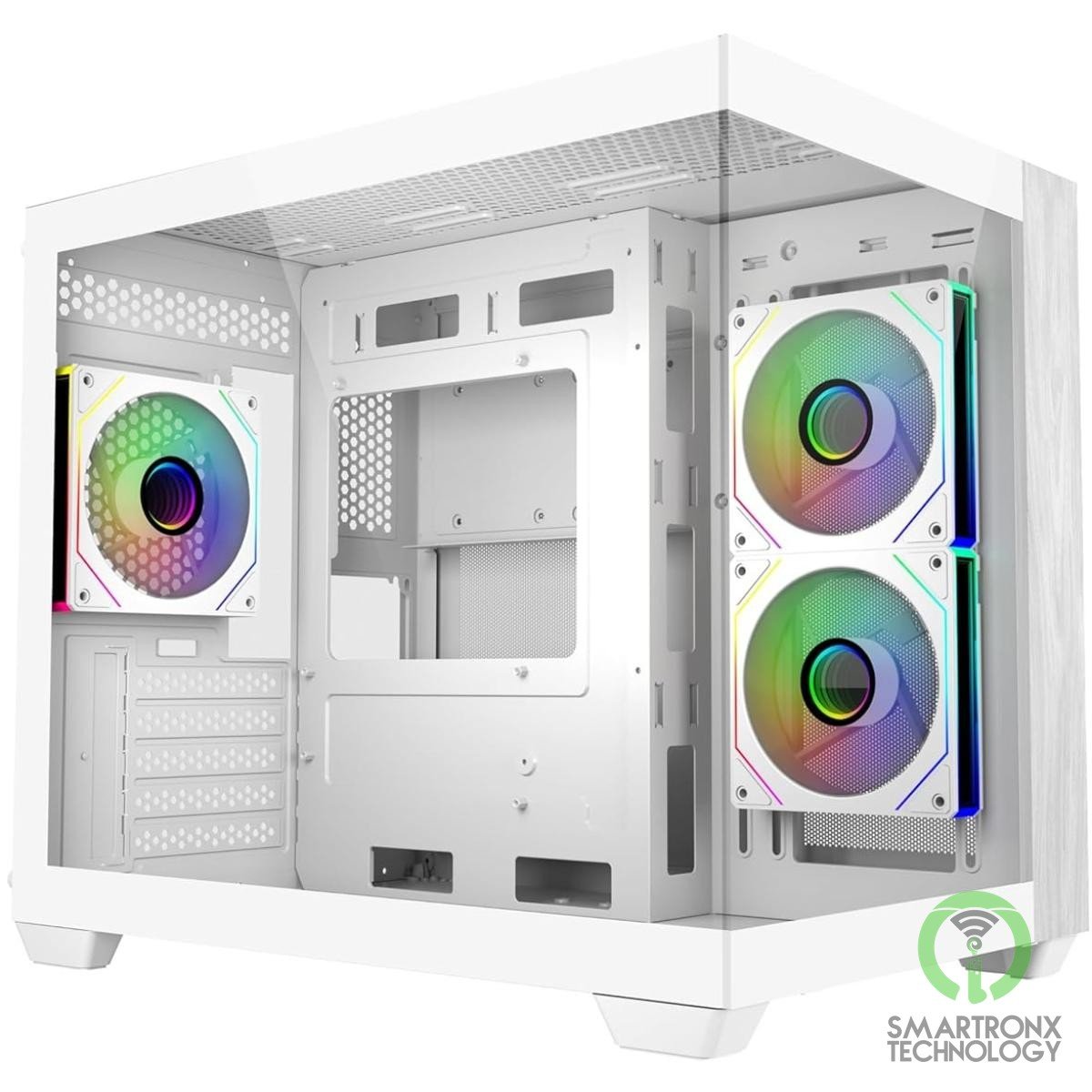 Cooler Master Elite 481 Wood (White) Micro ATX ARGB Mid Tower Tempered Glass + W