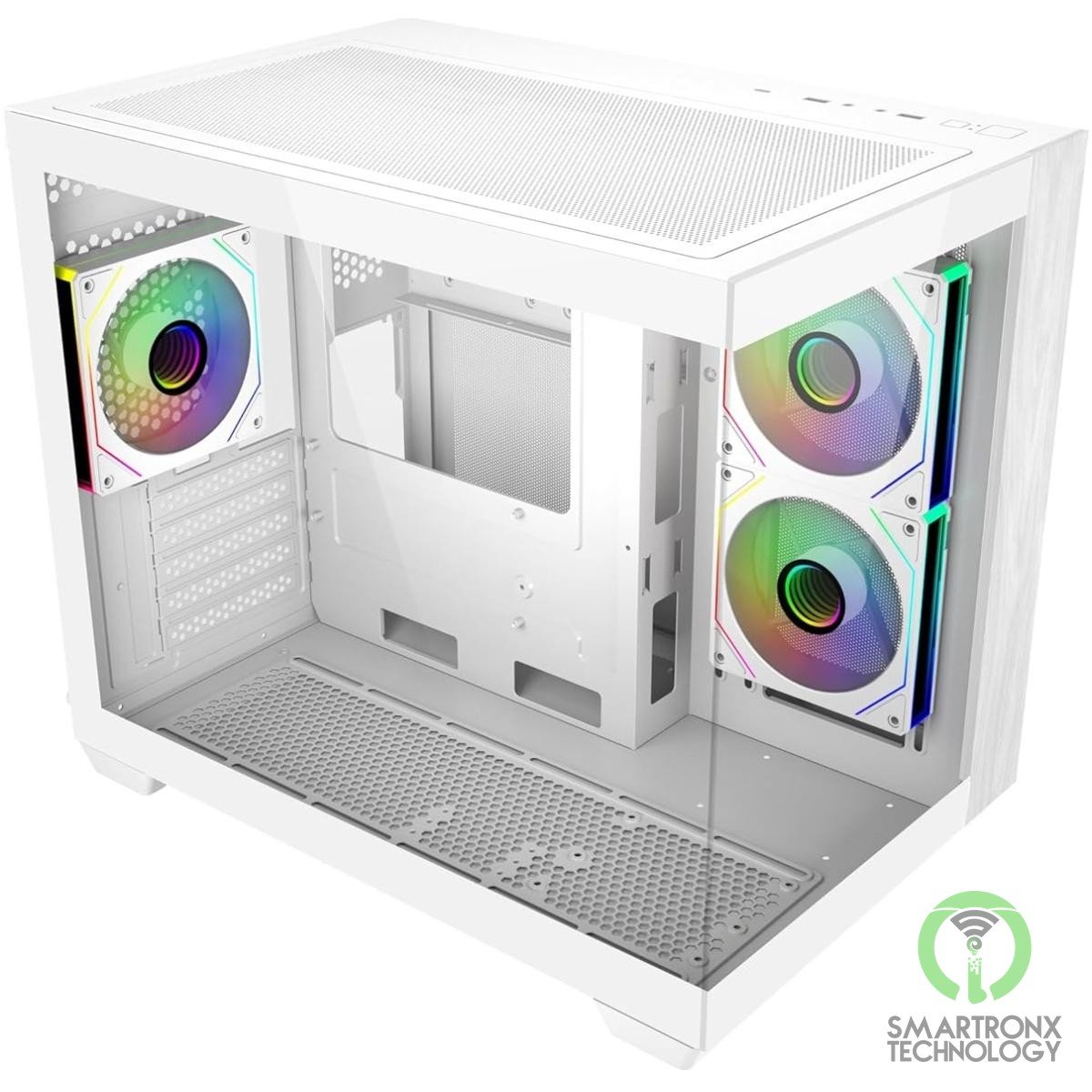 Cooler Master Elite 481 Wood (White) Micro ATX ARGB Mid Tower Tempered Glass + W