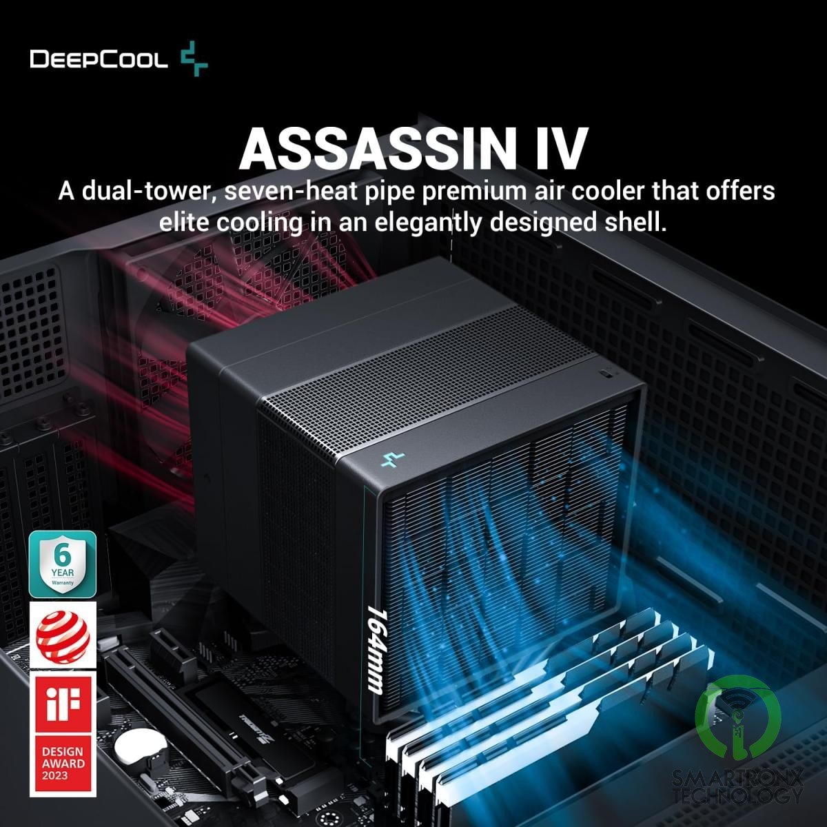 DeepCool Assassin IV Premium Air Cooler 7 Heat Pipes Dual-Tower 1700RPM 140/120m