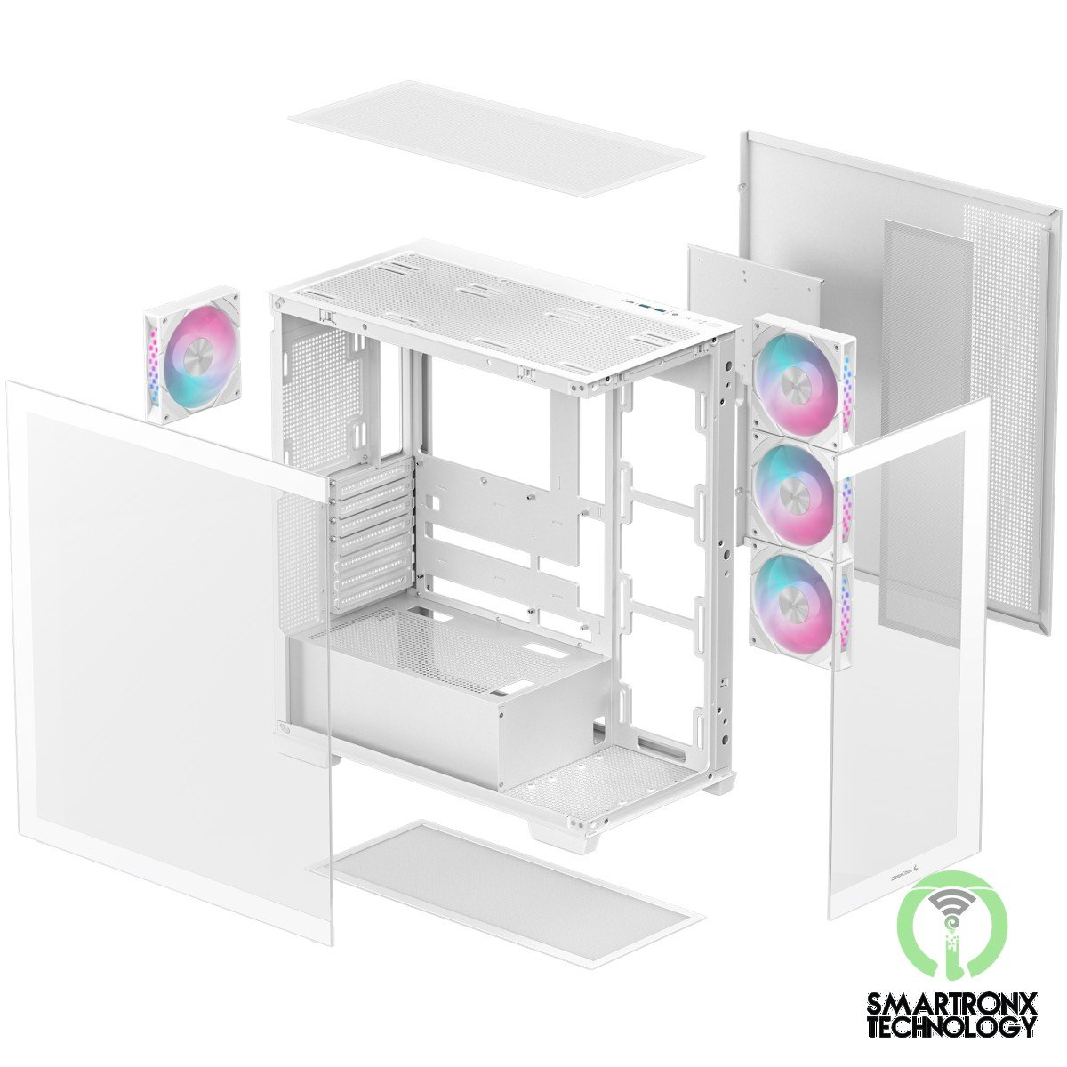 DeepCool CG580 4F Panoramic ATX Mid-Tower Case 4x Pre Installed Fans Single Cham