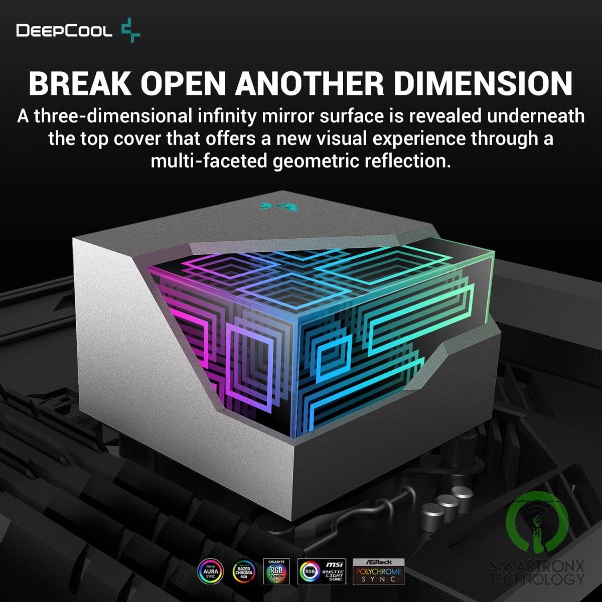 DeepCool Liquid Cooler LT520 4th Gen Dual-Chamber Pump 3100RPM Multidimensional