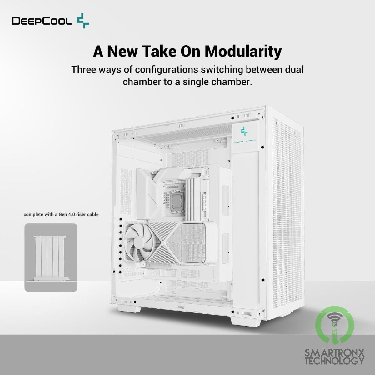 DeepCool Morpheus ATX+ Modular Airflow Housing w/ Vertical Mount & Gen 4 Ris