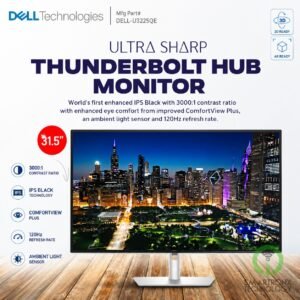 Dell UltraSharp 32 U3225QE Thunderbolt 4 Hub Monitor, 32" IPS Display, 4K UHD Re