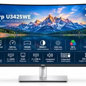 Dell UltraSharp 34 U3425WE Thunderbolt 4 Hub Monitor, 34" IPS Curved 1900R , 2K