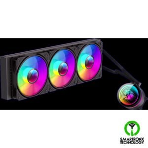GameMax IceBurg 360 Infinity Black – 360mm ARGB AIO Liquid CPU Cooler, 300W TDP,
