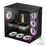 GameMax NEX C56 Black – Premium Panoramic ARGB Gaming Case, 12° Inclined Airflow