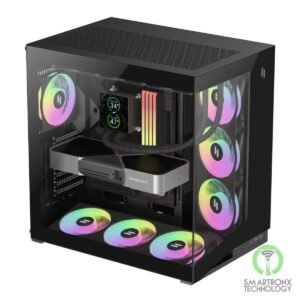 GameMax NEX C56 Black – Premium Panoramic ARGB Gaming Case, 12° Inclined Airflow