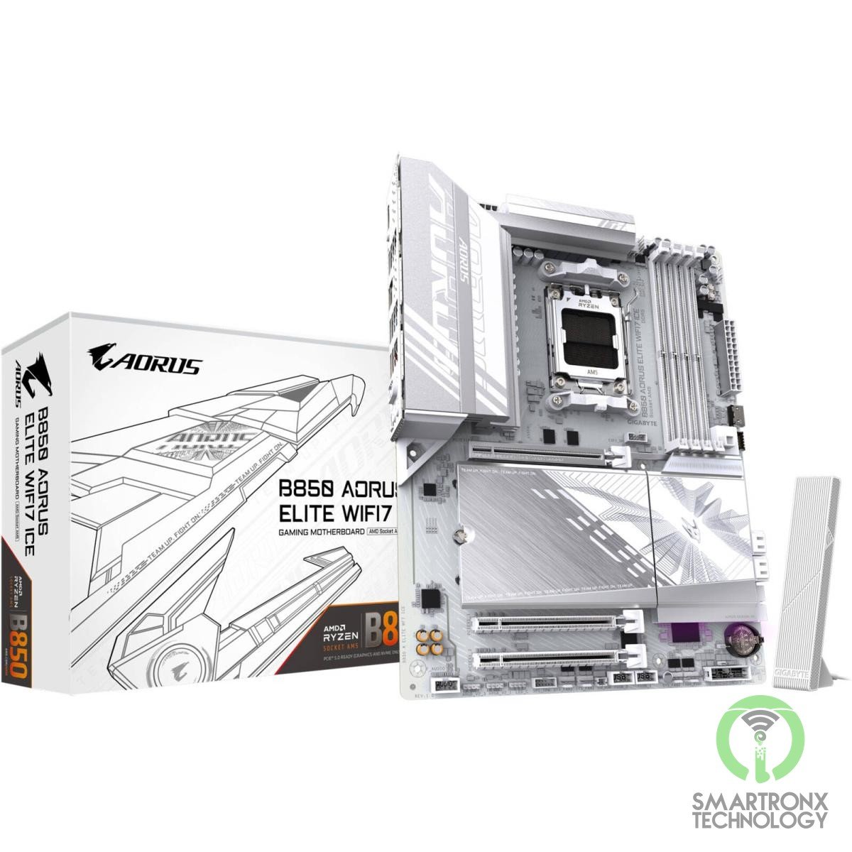 GIGABYTE B850 Aorus Elite WIFI7 ICE AM5 ATX Motherboard, AMD B850 Chipset, 4x DD