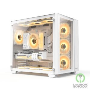 Huntkey S980 Tornado Full View Empty Gaming Case -White