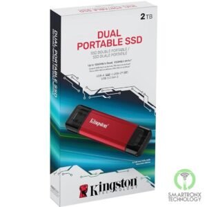 Kingston 2TB Dual USB-A & C Portable SSD Durable Metal Casing Up to 1050MB/s