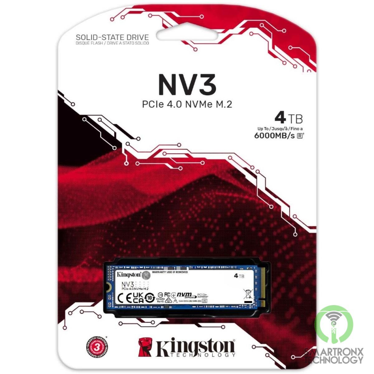 Kingston NV3 4TB M.2 2280 NVMe PCIe Gen 4x4 Internal SSD Up to 6000 MB/s
