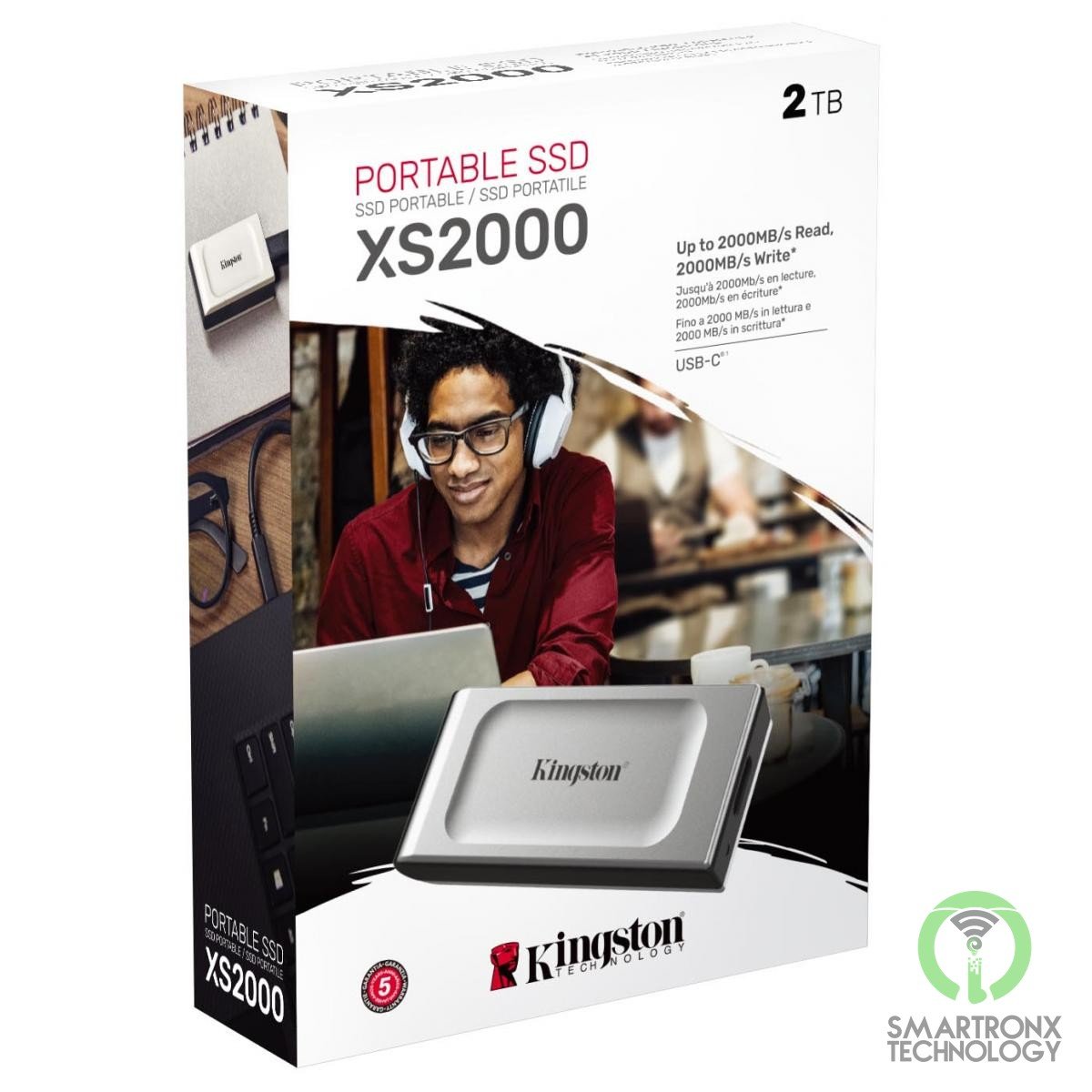 Kingston XS2000 2TB USB Type-C Portable External Solid State Drive (SSD) Up to 2