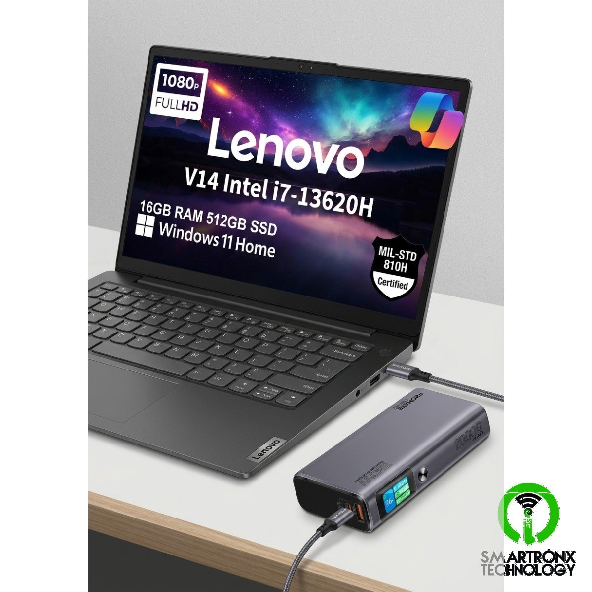 Lenovo V14 Gen 4 Laptop Free Power Bundle, Intel Core i7-13620H 13th Gen 4.9GHz
