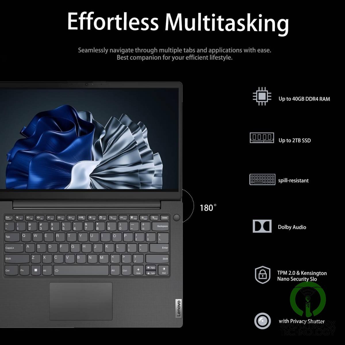 Lenovo V14 Gen 4 Laptop Free Power Bundle, Intel Core i7-13620H 13th Gen 4.9GHz