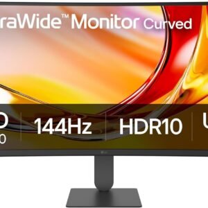 LG 34U640B 34" Curved 1800R 144Hz UltraWide™ QHD HDR 10 KVM Switch USB C up to 6