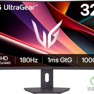 LG UltraGear 32G600A G6 32" Curved 1000R 2K QHD 180Hz 1ms HDR 10 sRGB 99% AMD Fr