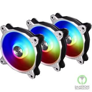 LIAN LI Bora Digital Series RGB 120mm ARGB LED PWM Fan, 3 Fans Pack - (Silver) F