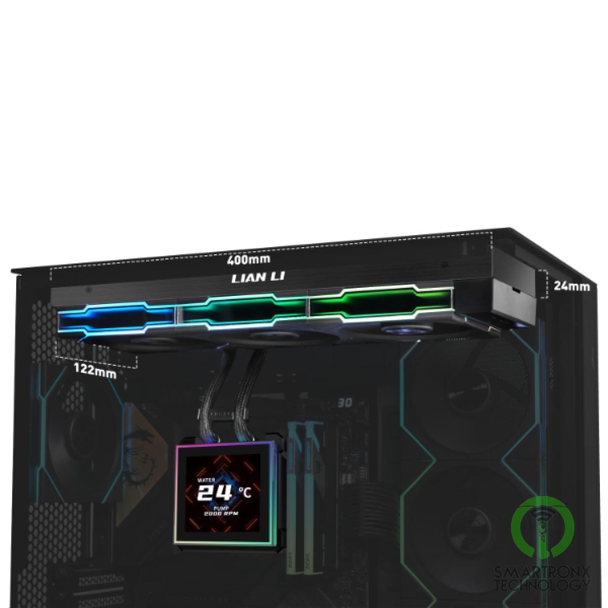 Lian Li HydroShift II LCD-S 360 (Black) ARGB AIO Extreme CPU Liquid Cooler, 3.4