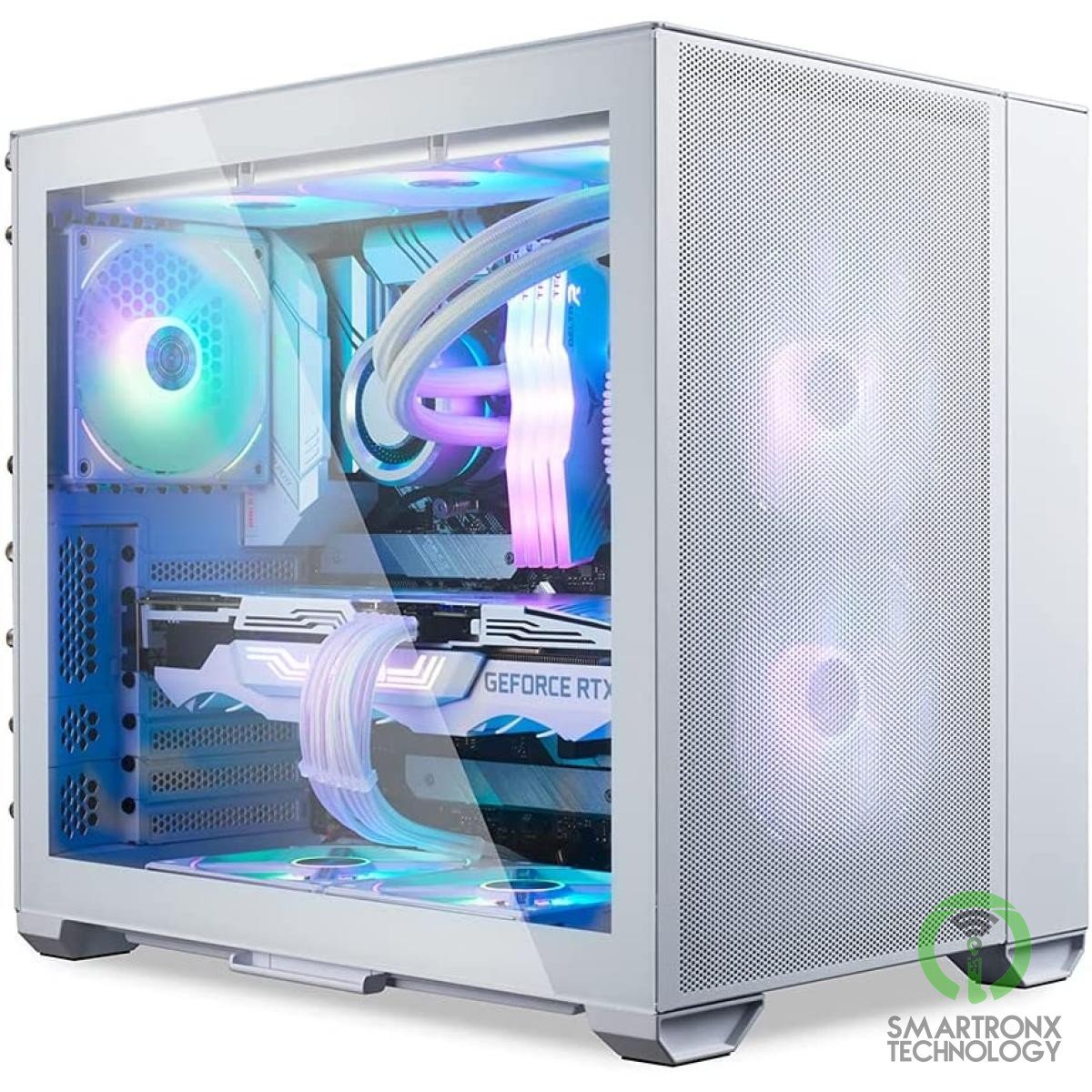 Lian Li O11 AIR MINI (White) Mini Tower Tempered Glass Gaming Case w/ 3 Fans Ins