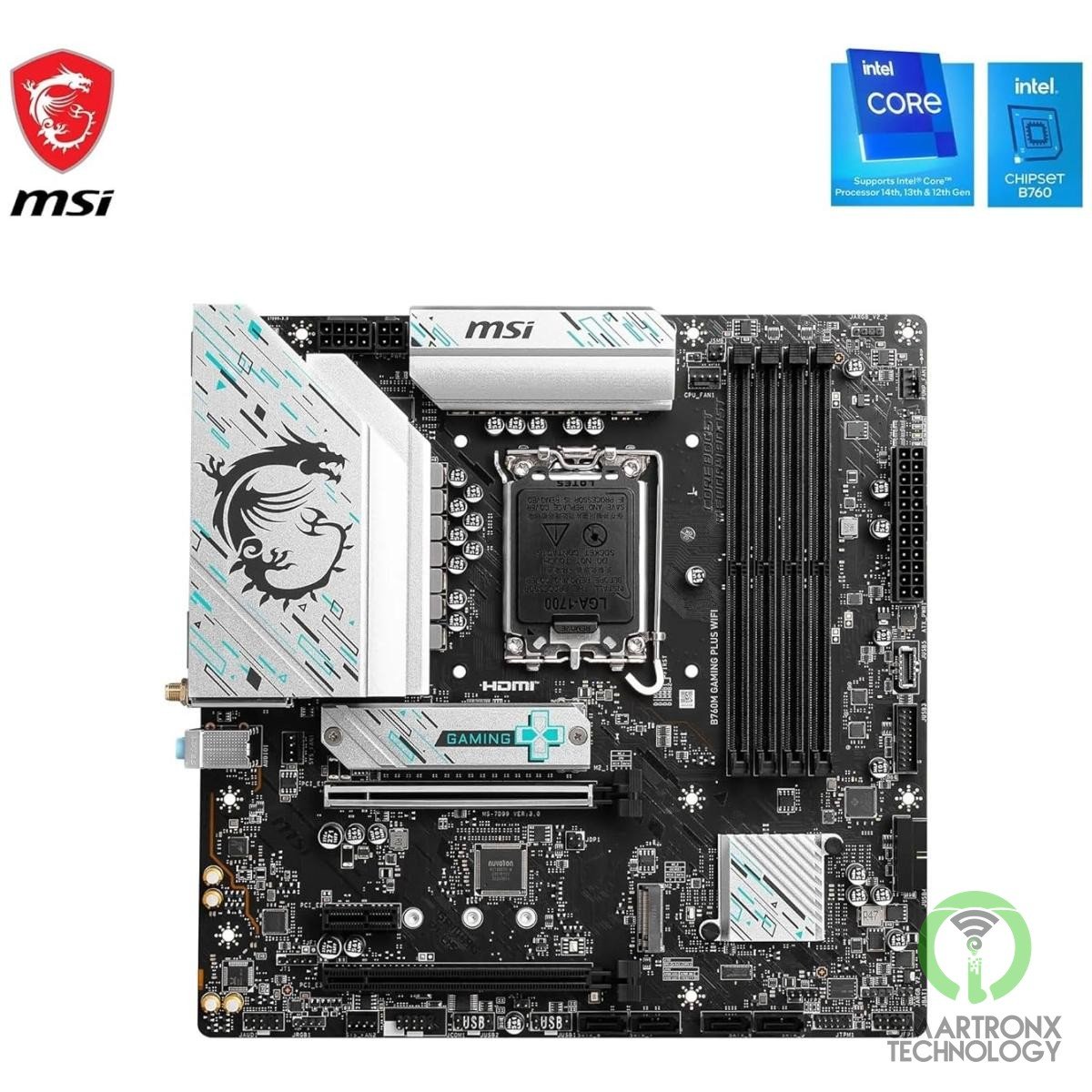 MSI B760M GAMING PLUS WIFI 6E mATX Supports 14th/13th/12th DDR5 PCIe 4.0 2x M.2