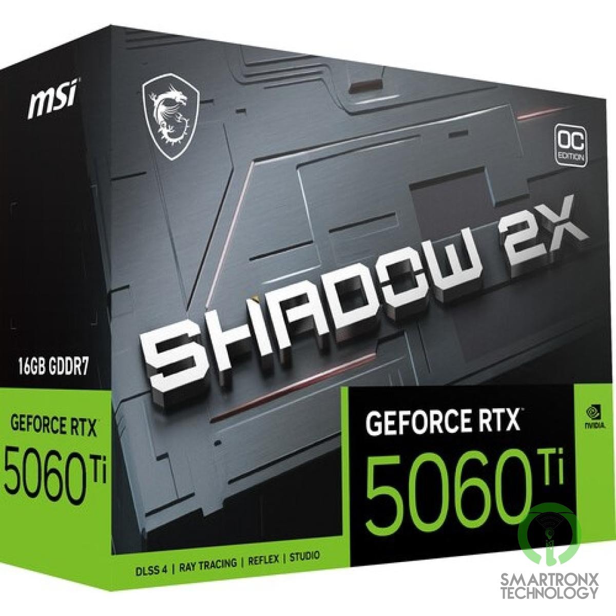 MSI GeForce RTX 5060 Ti 16G SHADOW 2X OC PLUS 16GB GDDR7 128-Bit Memory, 2602 MH