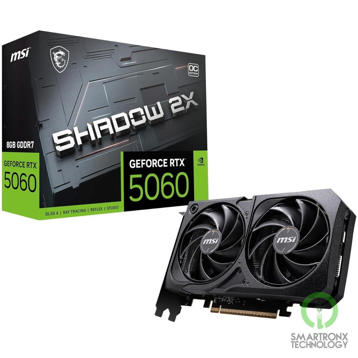 MSI GeForce RTX 5060 Ti 8G SHADOW 2X OC PLUS 8GB GDDR7 128-Bit Memory, 2602 MHz