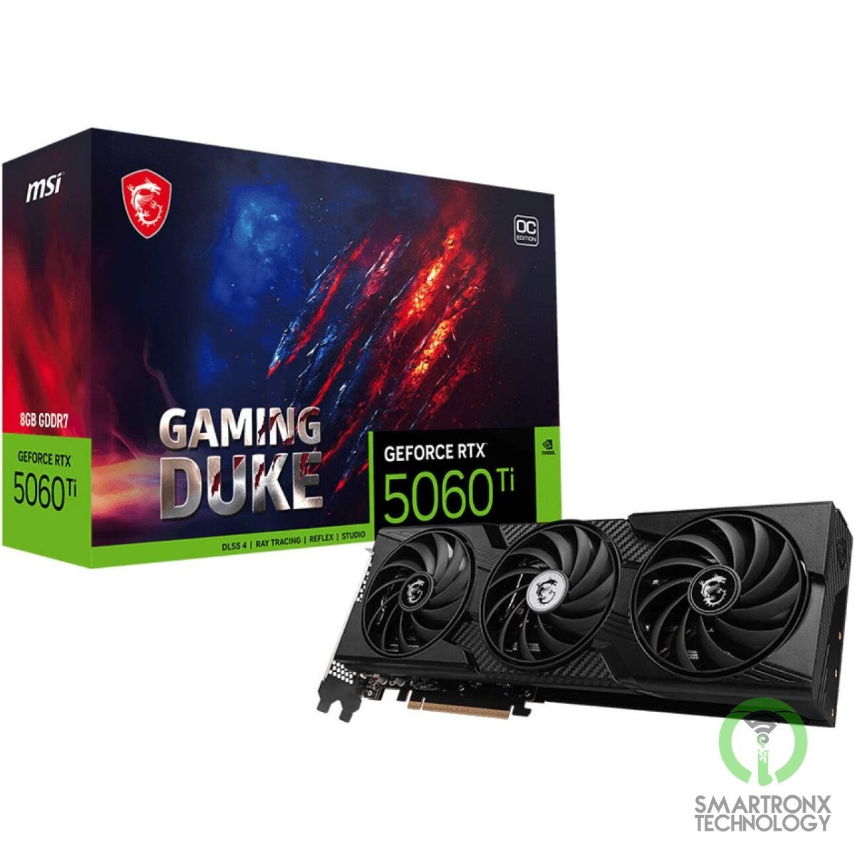MSI GeForce RTX 5060 Ti GAMING DUKE 3X OC Graphics Card, 8GB GDDR7 128-Bit Memor