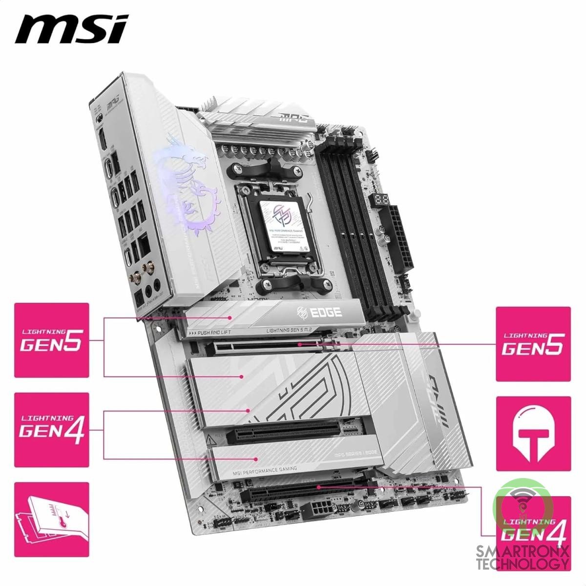 MSI MPG X870E EDGE TI WIFI (Wi-Fi 7) AMD RYZEN 7000 8000 9000 Series AM5/DDR5/PC