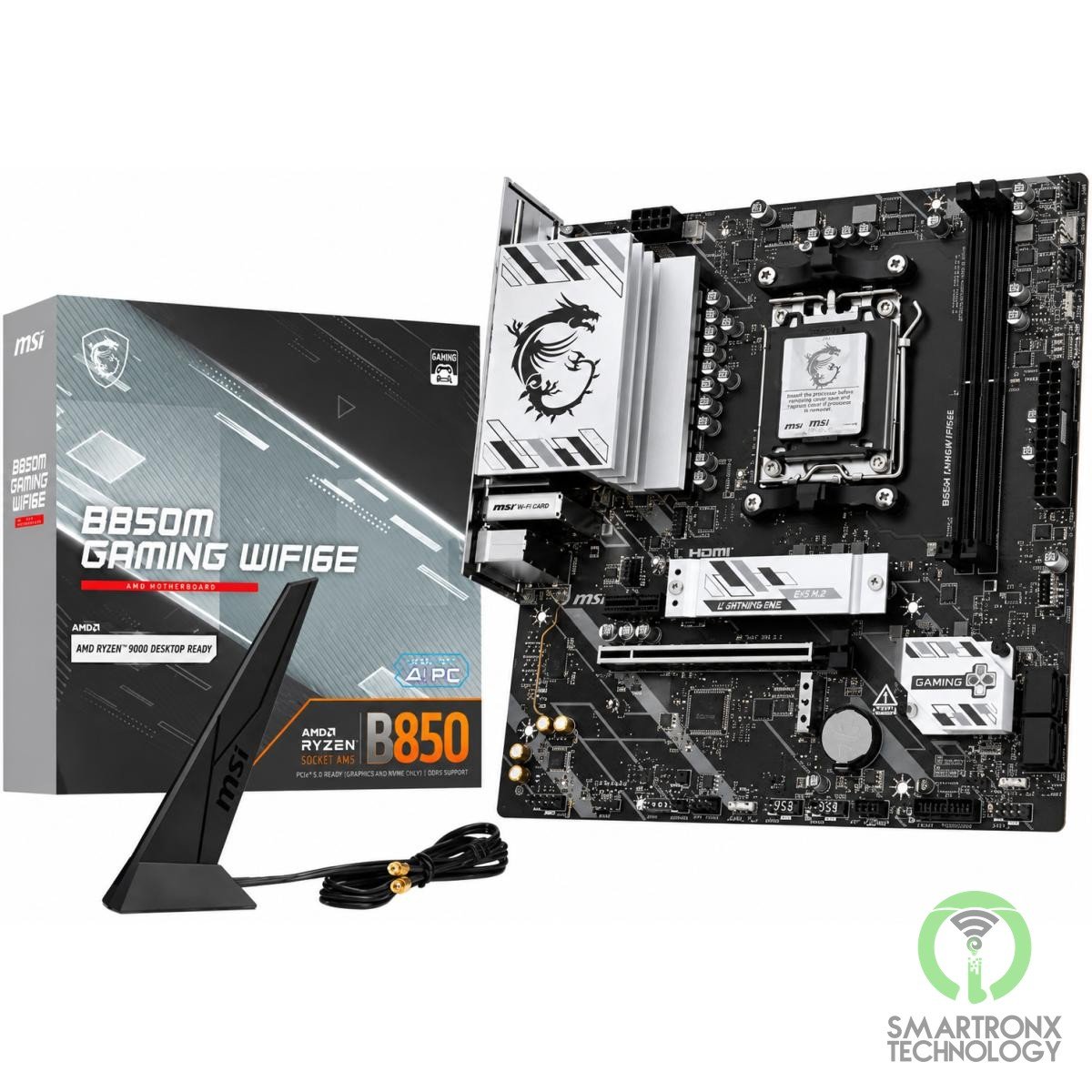 MSI PB850M GAMING WIFI 7 Micro ATX Supports AMD Ryzen 9000/8000 /7000 Processors