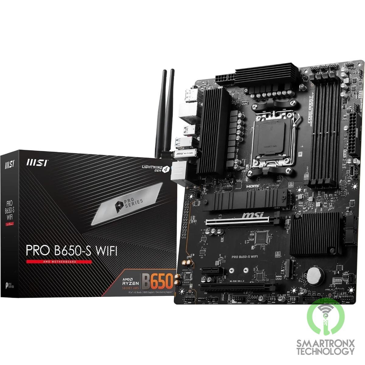 MSI PRO B650-S WIFI AMD RYZEN 9000/ 8000/ 7000 Series AM5/DDR5/PCIe 4.0/2xM.2 -