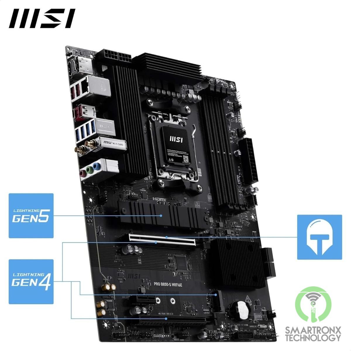 MSI PRO B850-S WIFI6E , ATX - Supports AMD Ryzen 9000/8000 / 7000 Processors, AM