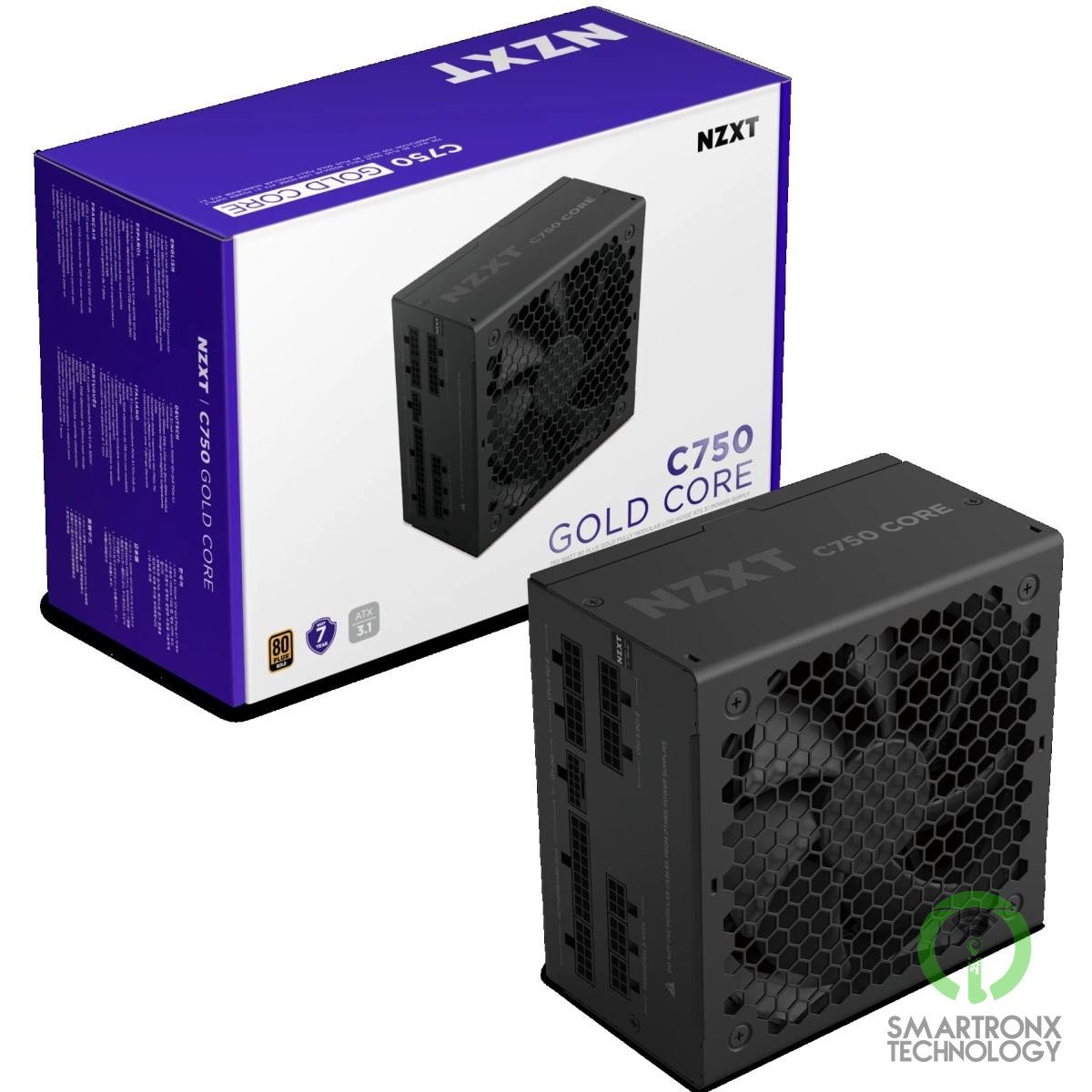 NZXT C750 Gold Core, 750W 80+ Gold Full Modular ATX (3.1) (PCIe 5.1) Gaming Powe