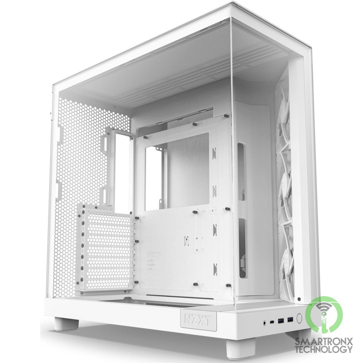 NZXT H6 Flow Perforated Compact Dual-Chamber Mid-Tower Tempered Glass Gaming Cas