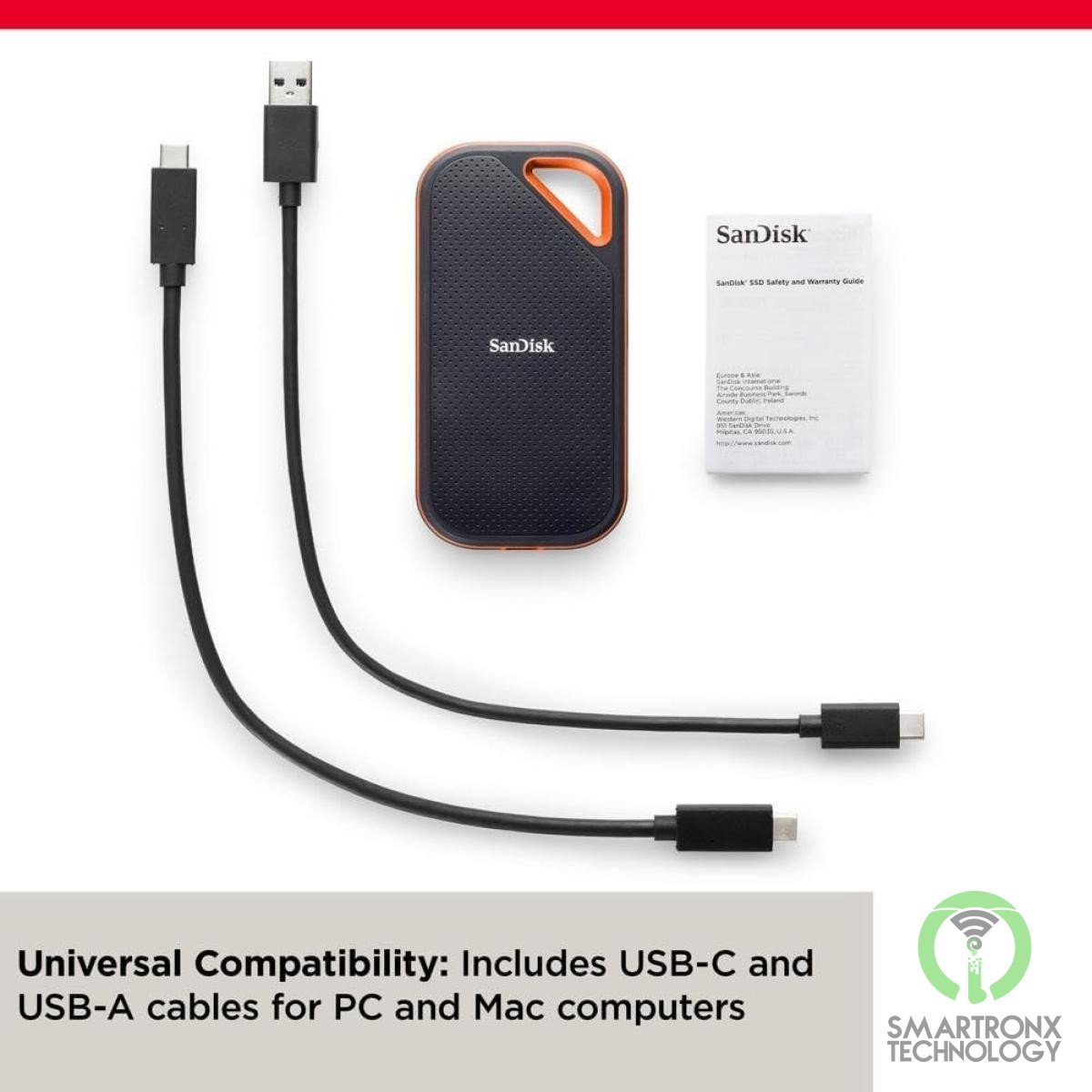 SanDisk 2TB Extreme PRO Portable SSD Up to 2000MB/s USB-C USB 3.2 Gen 2x2 - Exte