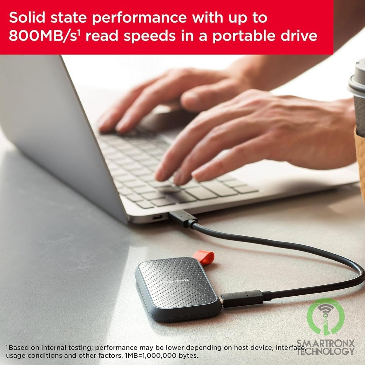 SanDisk 2TB Portable SSD - Up to 800MB/s, USB-C, USB 3.2 Gen 2, Updated Firmware
