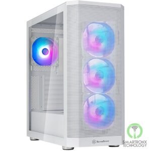 SilverStone FARA 514X (White) ARGB ATX Mid Tower Tempered Glass Gaming Case, Dua