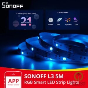 SONOFF 5M L3 LED Strip, WiFi 5050 RGB Strip, 16 Million Colors, Adjustable Brigh