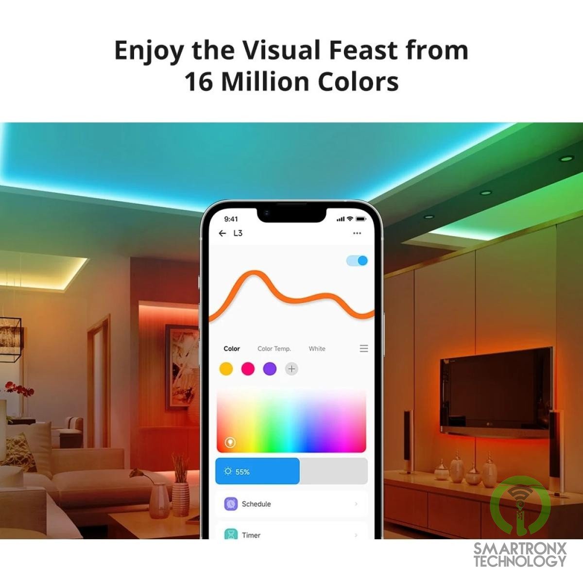 SONOFF 5M L3 LED Strip, WiFi 5050 RGB Strip, 16 Million Colors, Adjustable Brigh
