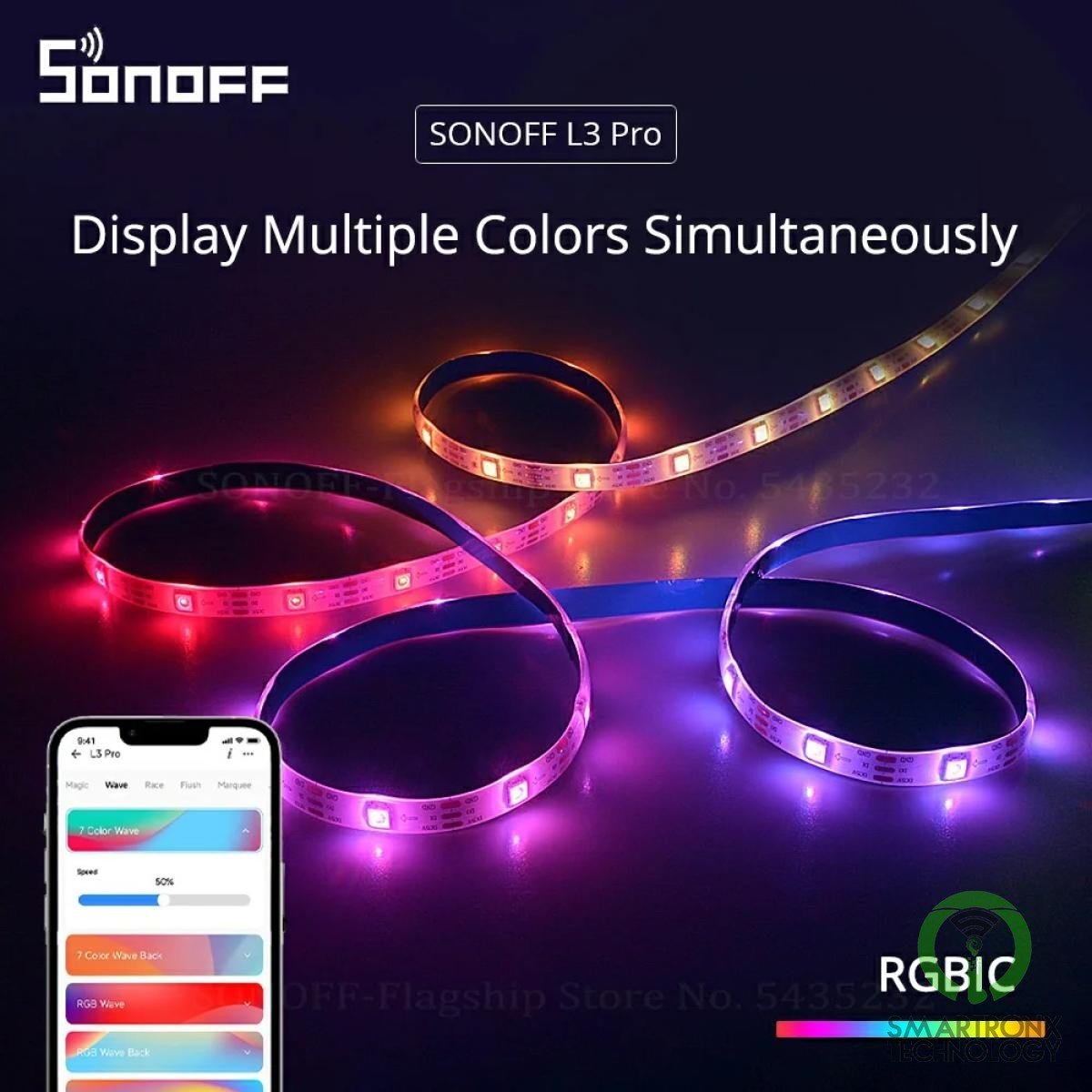 SONOFF L3 Pro Smart LED Strip Light WiFi LED RGBIC Lights Flexible Lamp Tape Dis