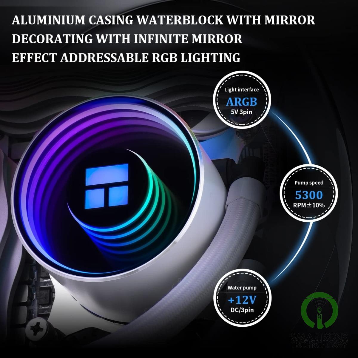 Thermalright Frozen Notte 360 ARGB Water Cooler 3x PWM Fans S-FDB V2 Bearings Fo